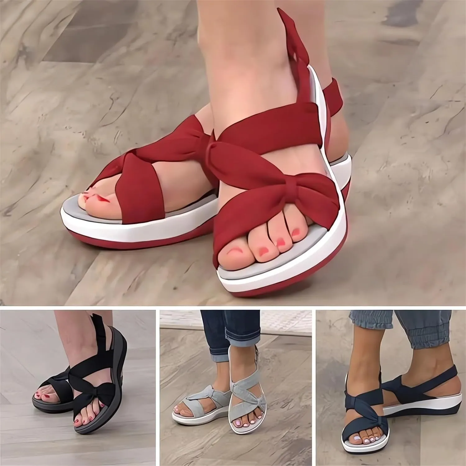 2025 New Orthopedic Flats for Women, Women's Comfortable Orthopedic Arch Support Shoes, Cushioned Footbed Dress Sandals, Soft Cushion Flats Sports Wide Fit Ladies, Cute Dress Walking Sandals