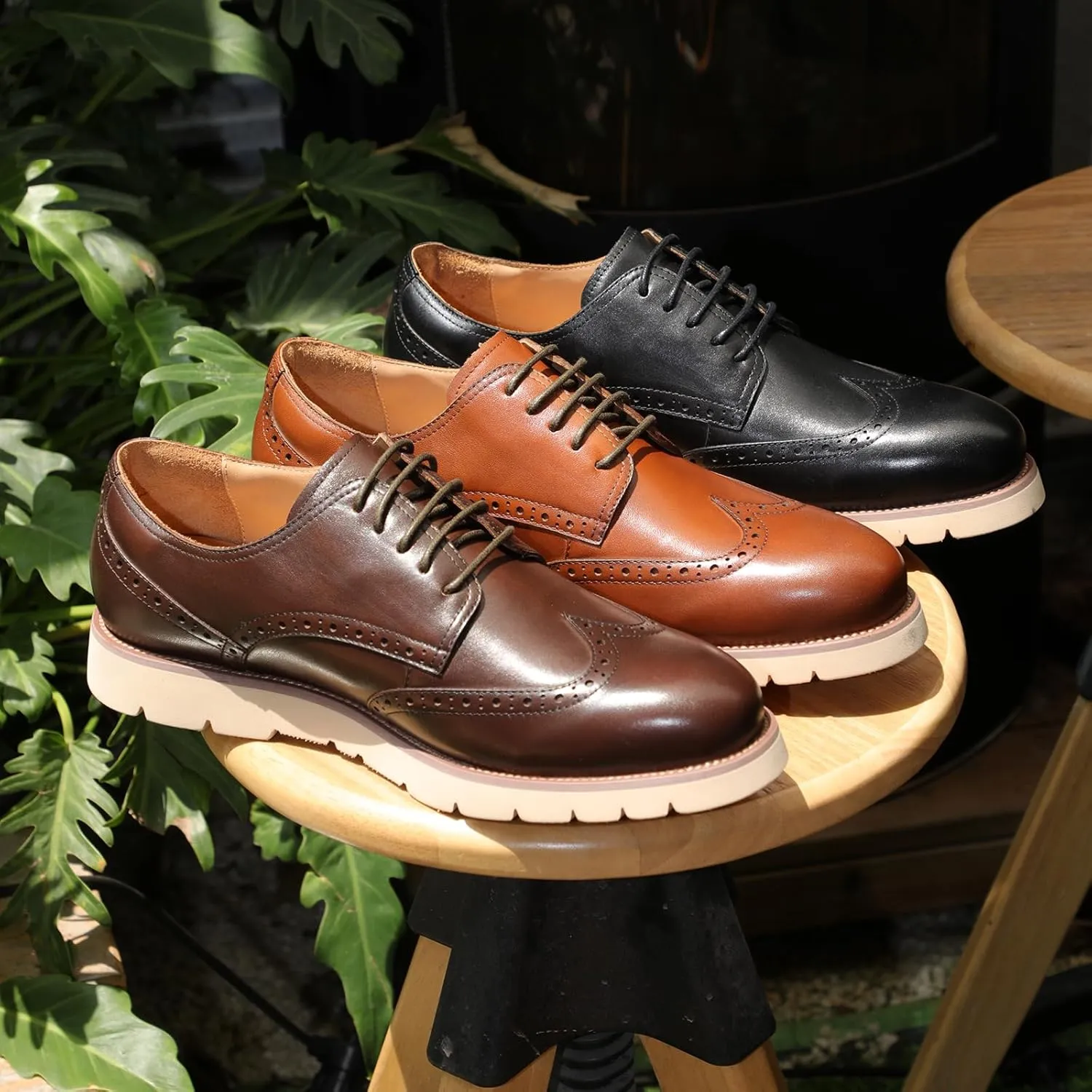 2025 Premium Top Layer Cowhide Genuine Leather, More Classy Comfortable Breathable Durable, All Seazons Classic Brogue Casual Dress Shoes for Men Reminder: Plz Check Size Chart
