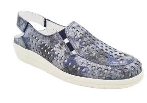 ACO ARTY Cream Blue Floral Colour Comfort Flats