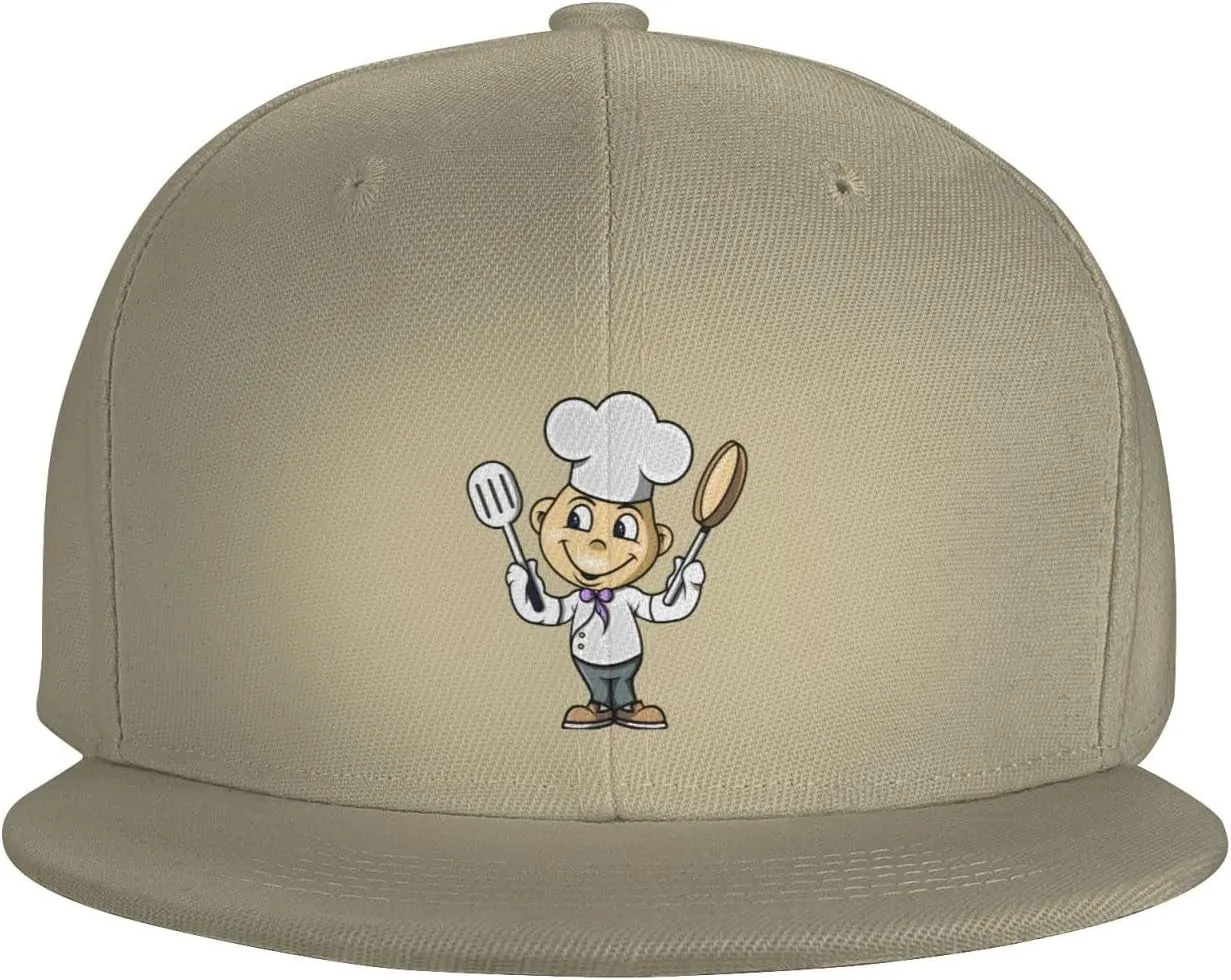Adjustable Chef with Spatula and Frying Pan Snapback Hat for Men Women Baseball Cap Dad Hats