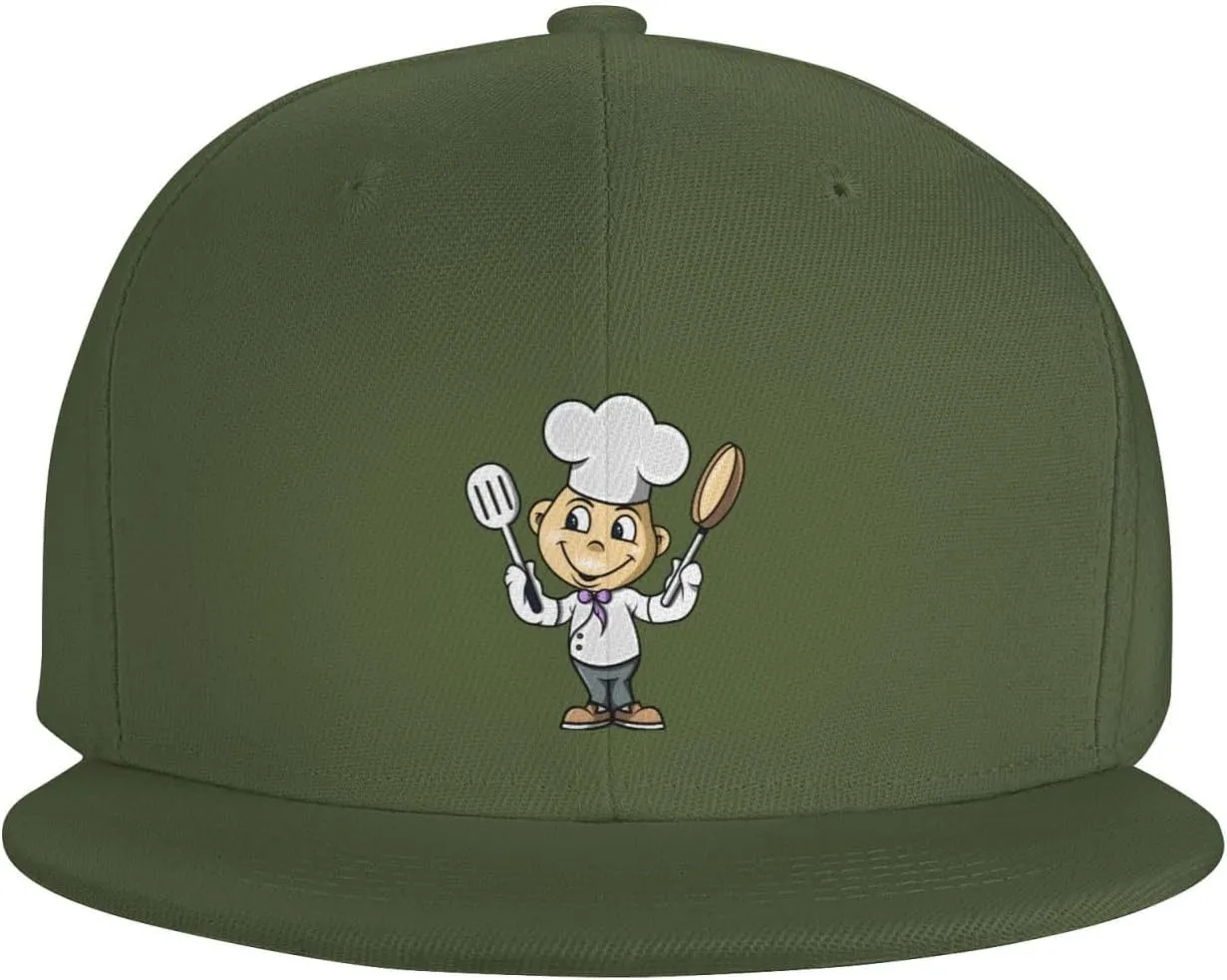 Adjustable Chef with Spatula and Frying Pan Snapback Hat for Men Women Baseball Cap Dad Hats