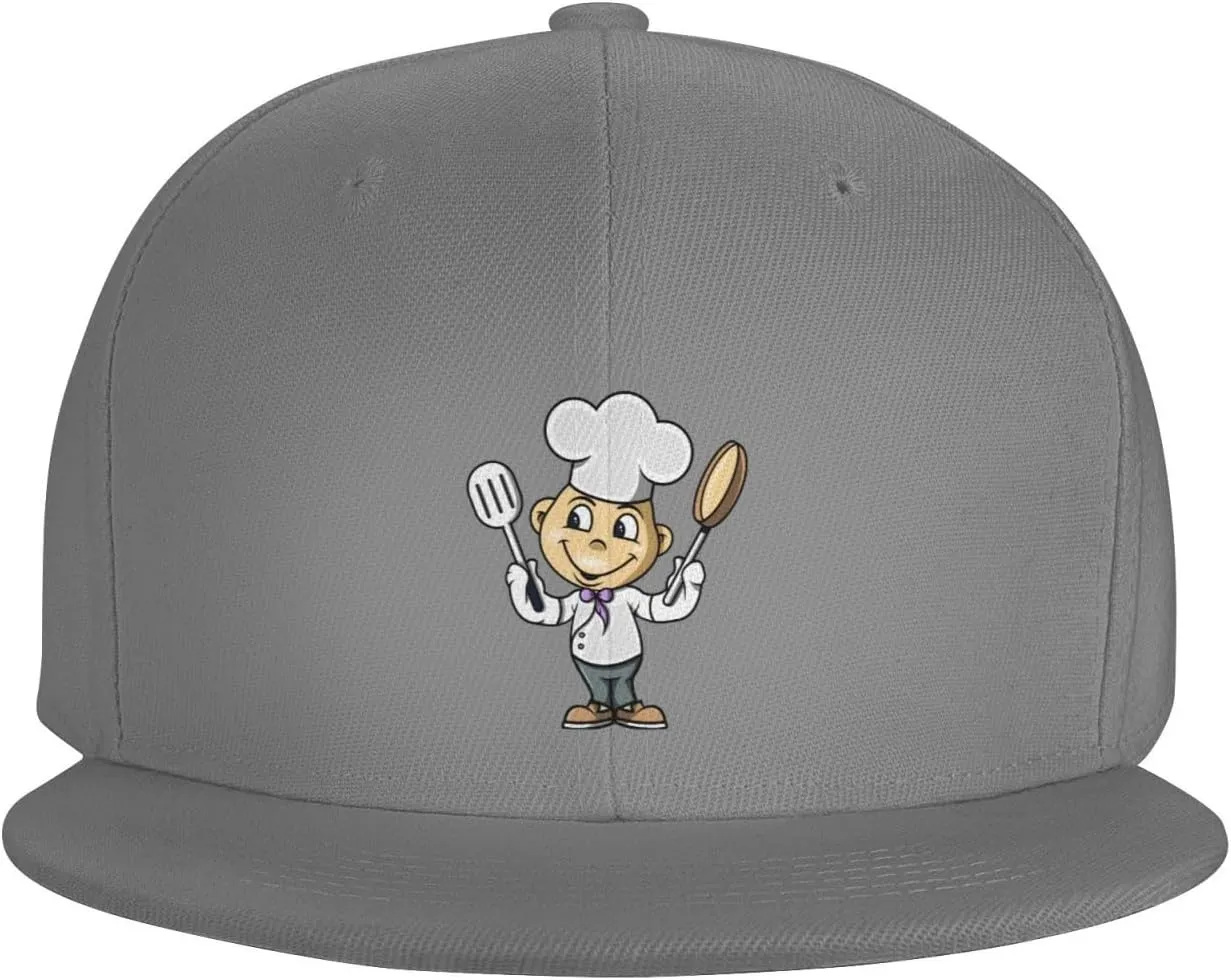 Adjustable Chef with Spatula and Frying Pan Snapback Hat for Men Women Baseball Cap Dad Hats
