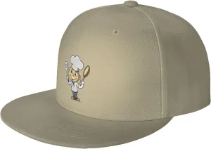 Adjustable Chef with Spatula and Frying Pan Snapback Hat for Men Women Baseball Cap Dad Hats