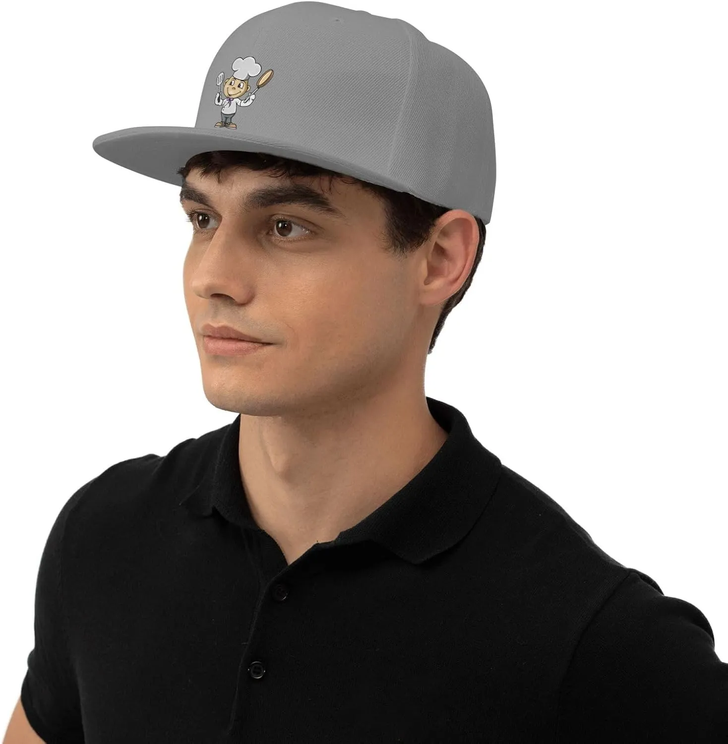 Adjustable Chef with Spatula and Frying Pan Snapback Hat for Men Women Baseball Cap Dad Hats