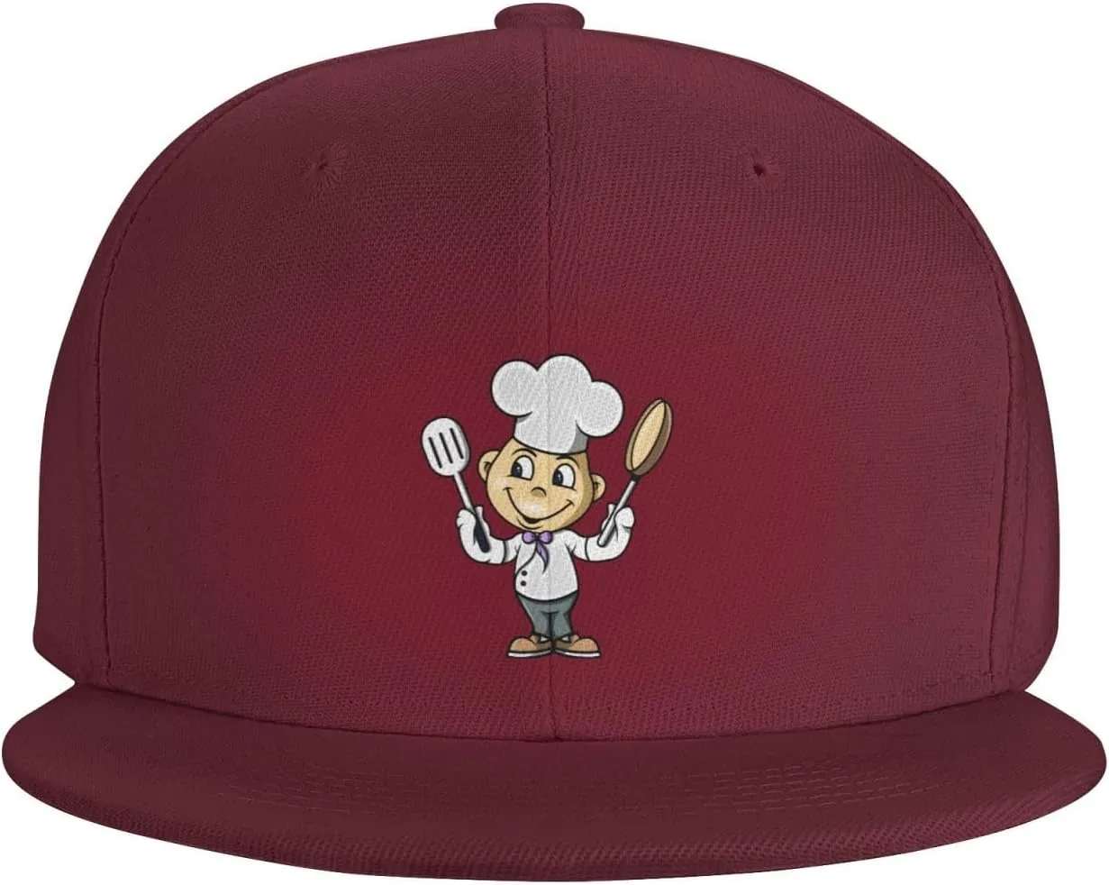 Adjustable Chef with Spatula and Frying Pan Snapback Hat for Men Women Baseball Cap Dad Hats