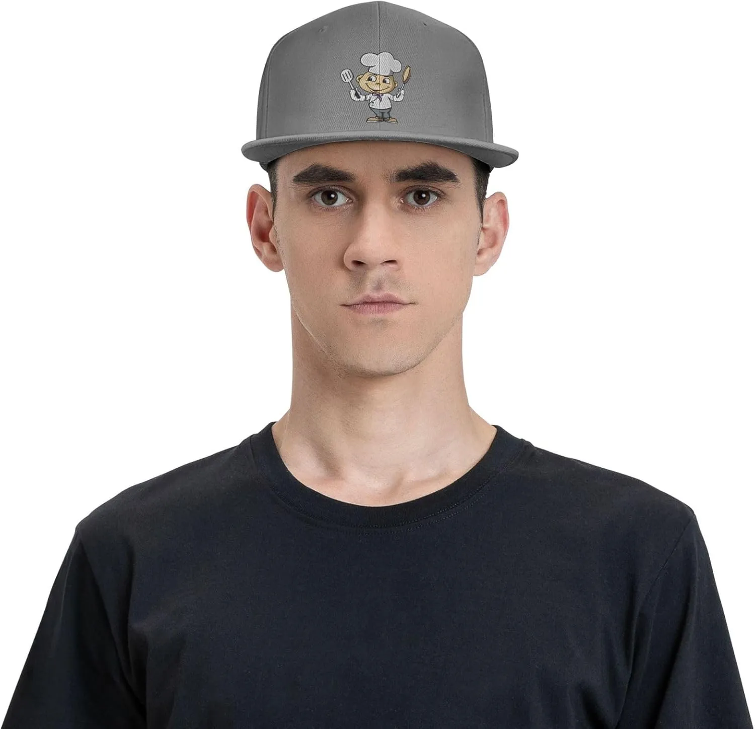 Adjustable Chef with Spatula and Frying Pan Snapback Hat for Men Women Baseball Cap Dad Hats