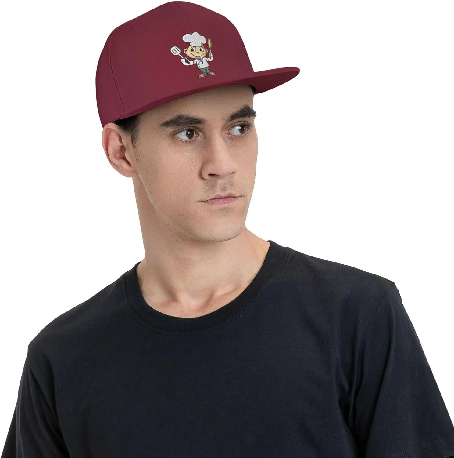 Adjustable Chef with Spatula and Frying Pan Snapback Hat for Men Women Baseball Cap Dad Hats