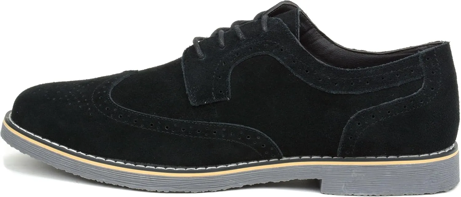 Alpine Swiss Beau Mens Dress Shoes Genuine Suede Wingtip Brogue Lace Up Oxfords