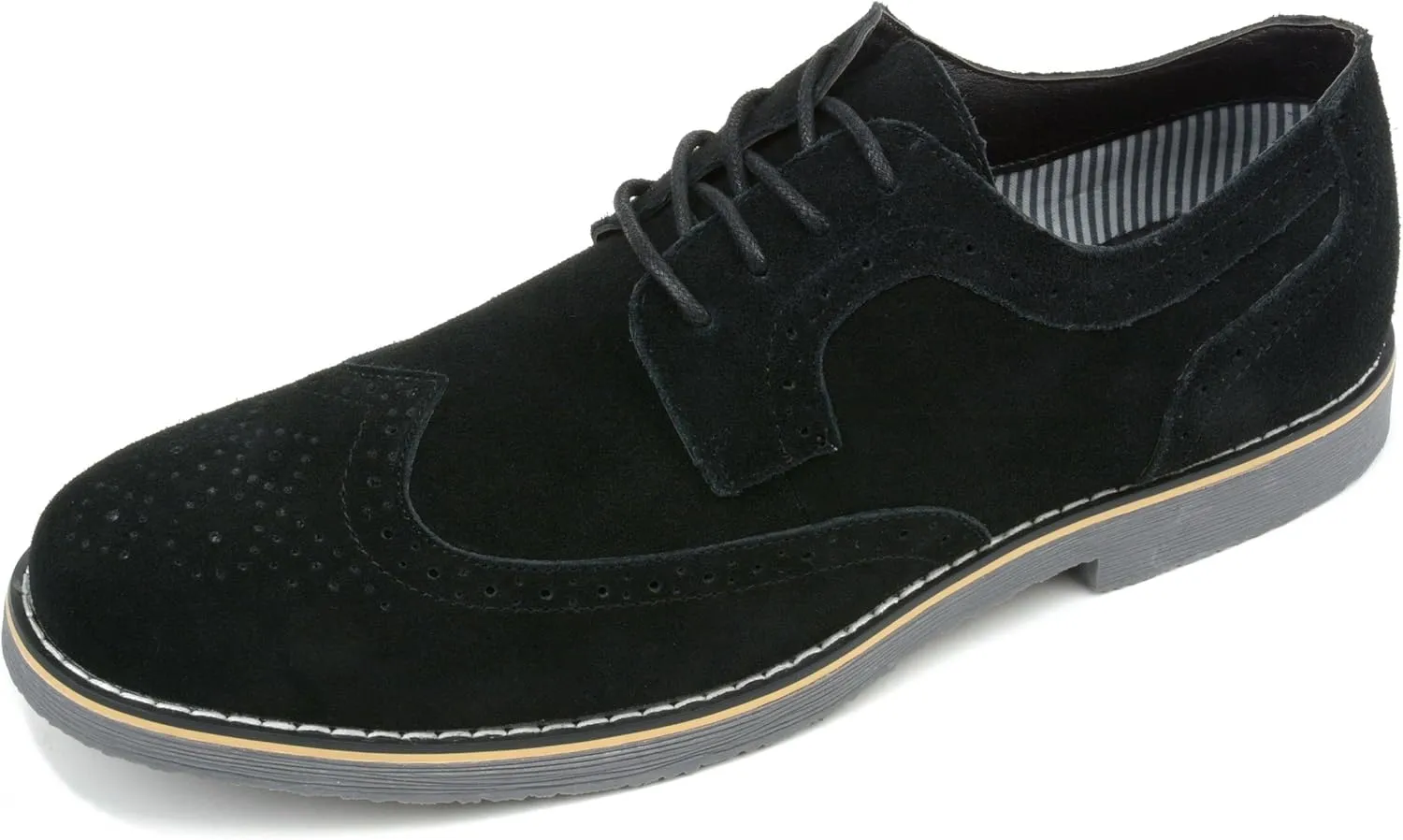 Alpine Swiss Beau Mens Dress Shoes Genuine Suede Wingtip Brogue Lace Up Oxfords