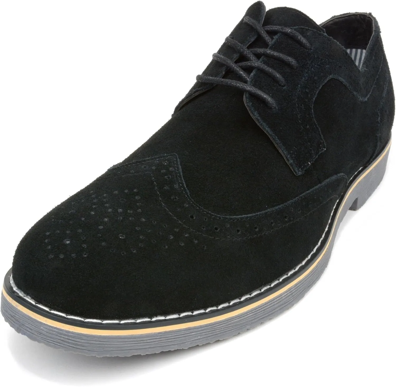Alpine Swiss Beau Mens Dress Shoes Genuine Suede Wingtip Brogue Lace Up Oxfords