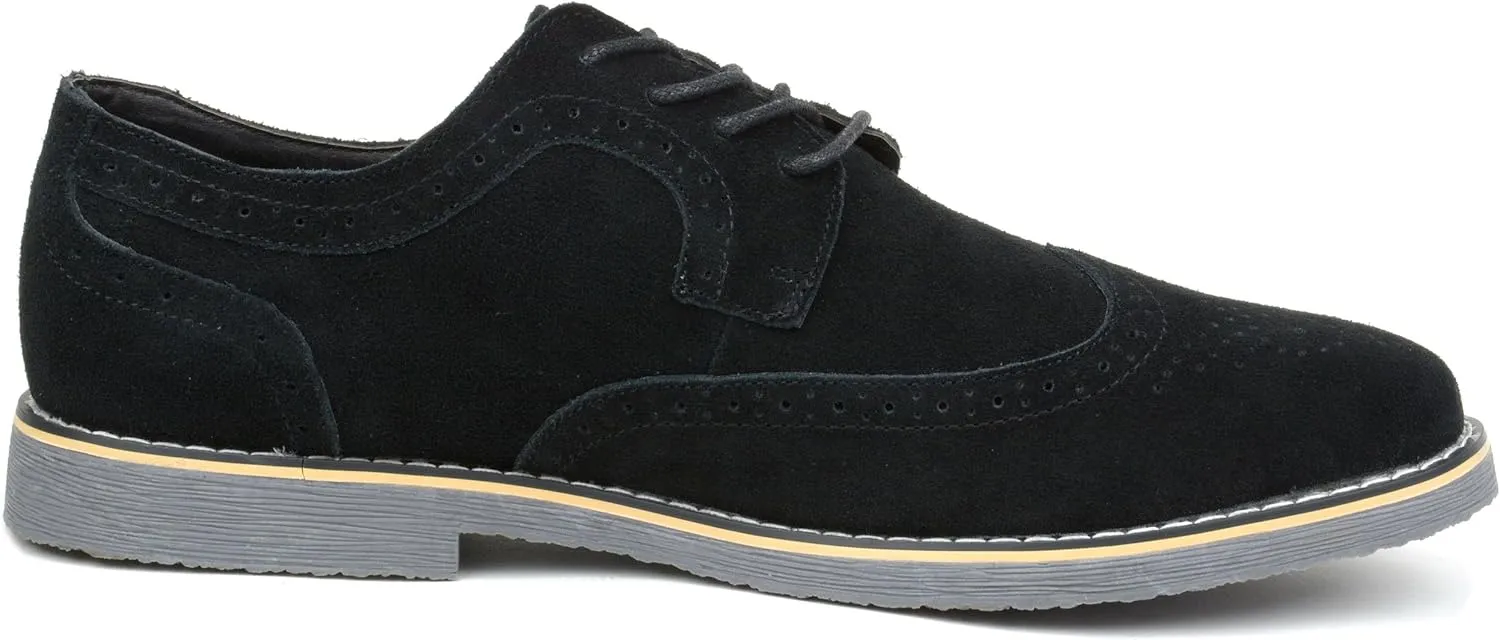 Alpine Swiss Beau Mens Dress Shoes Genuine Suede Wingtip Brogue Lace Up Oxfords