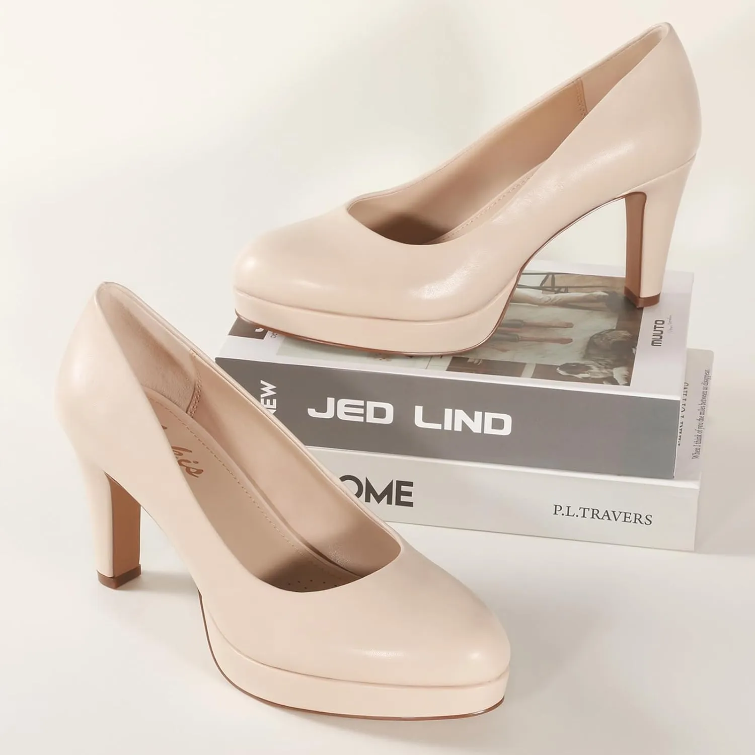 Ankis Women's Pumps - Womens Comfy Close Toe Heels - 3.15in Black Dress Shoes for Women - Comfortable Work Heels for Women - Black Heels, Nude Heels, White Heels,Gold Heels, Silver Heels for Women
