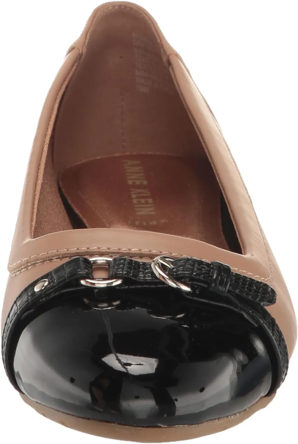 Anne Klein Womens Embellished Faux Leather Moccasins