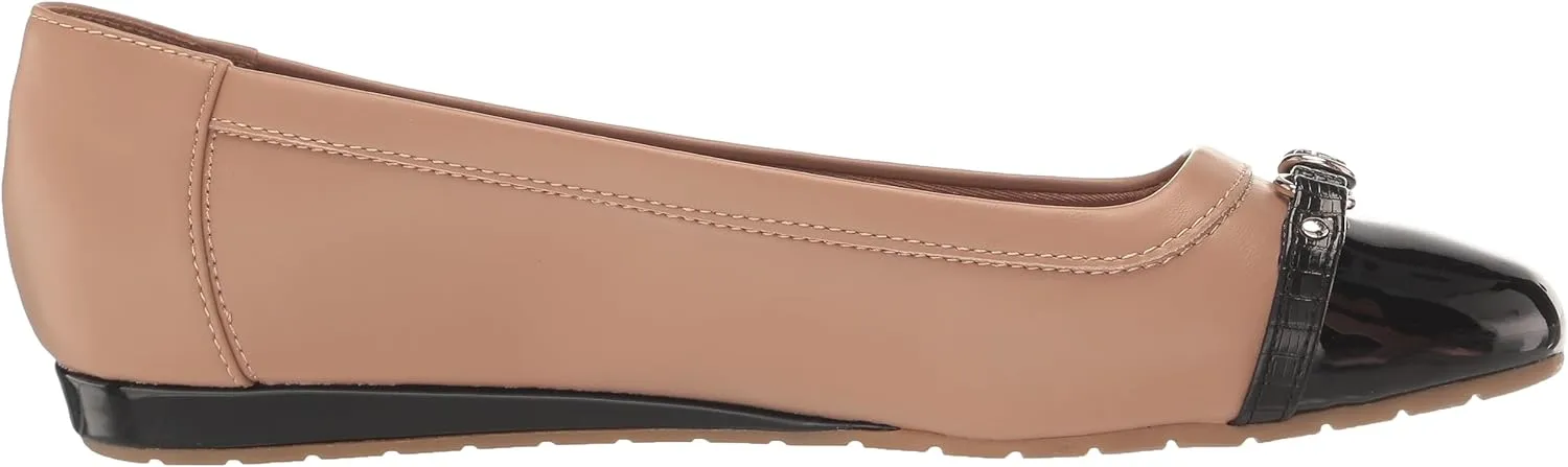 Anne Klein Womens Embellished Faux Leather Moccasins
