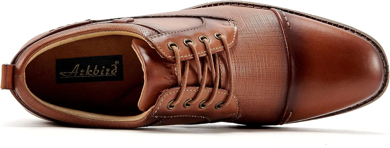 Arkbird Men's Leather Oxford Dress Shoes Stylish Formal Business Shoe for Men