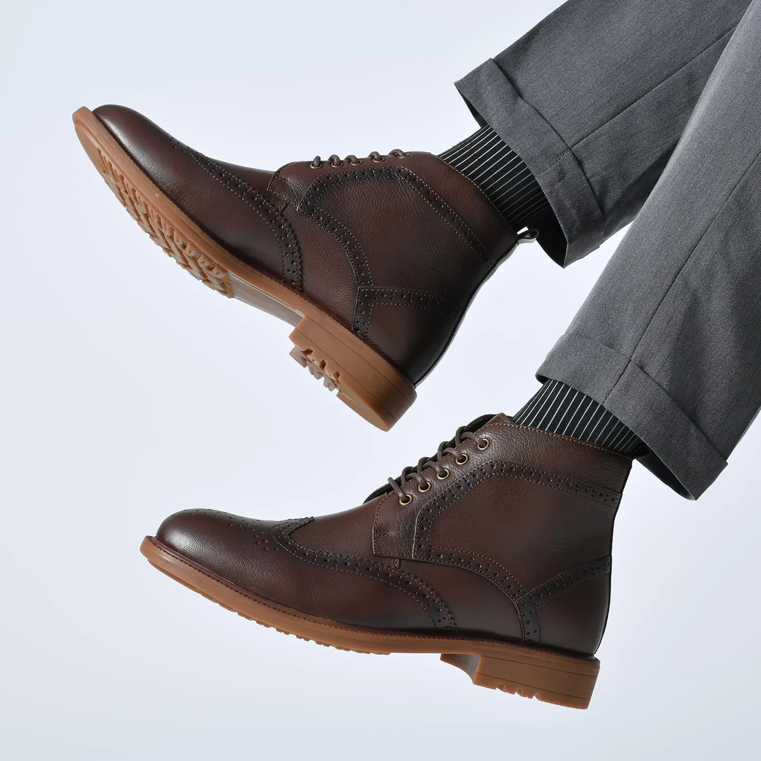 Arkbird Mens Oxford Dress Boots Fashion Casual Genuine Leather Brogue Chukka Ankle Boot for Men