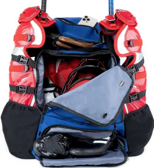 Athletico Dominator Baseball Bag - Softball Bat Bag with Shoes Compartment for Youth, Boys and Adult, Lightweight Baseball Bag with Fence Hook Hold TBall Bat, Batting Mitten, Helmet, Caps, Teeball Gear