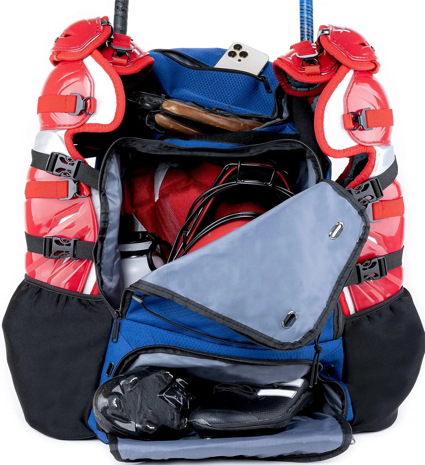Athletico Dominator Baseball Bag - Softball Bat Bag with Shoes Compartment for Youth, Boys and Adult, Lightweight Baseball Bag with Fence Hook Hold TBall Bat, Batting Mitten, Helmet, Caps, Teeball Gear