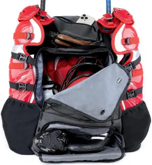Athletico Dominator Baseball Bag - Softball Bat Bag with Shoes Compartment for Youth, Boys and Adult, Lightweight Baseball Bag with Fence Hook Hold TBall Bat, Batting Mitten, Helmet, Caps, Teeball Gear
