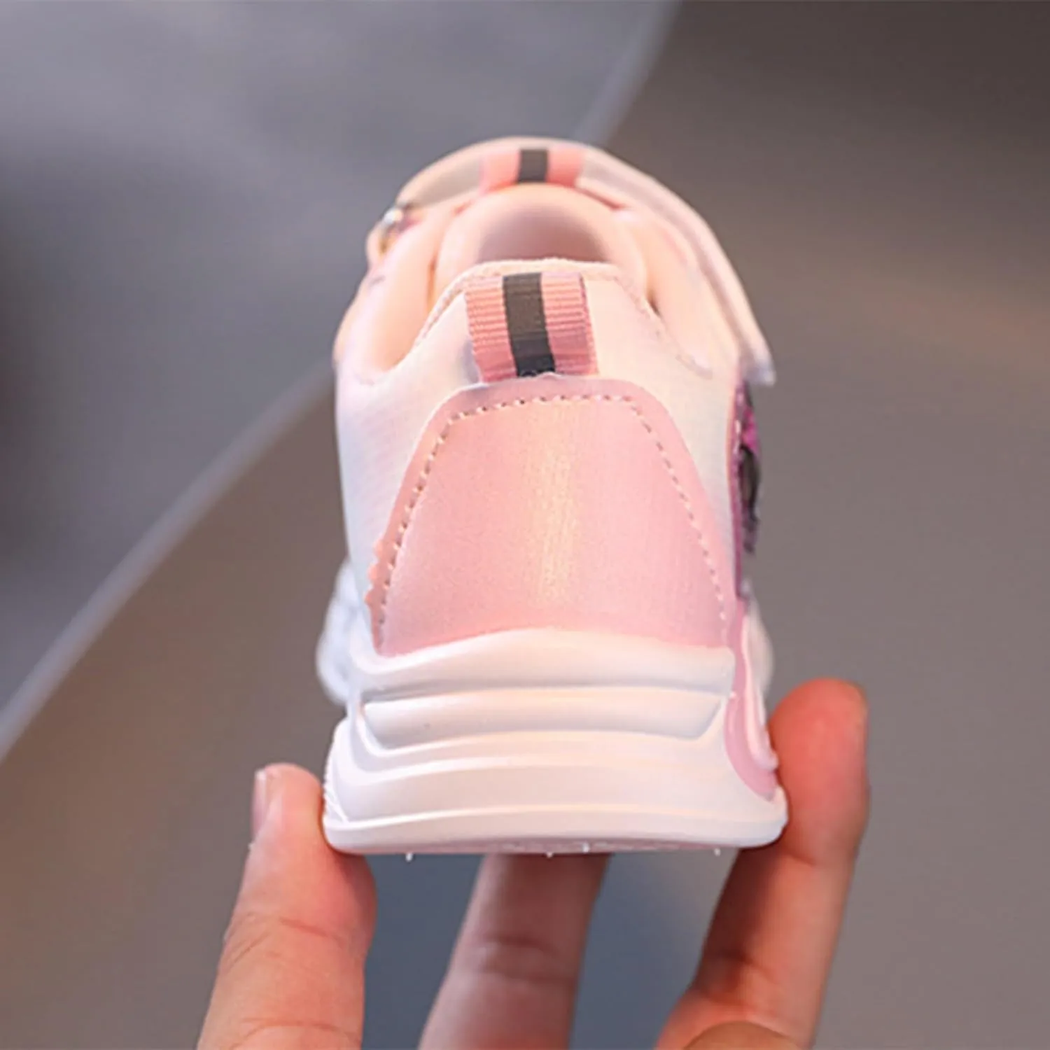 Baby Girls Cartoon Lights up Sneakers Cute Funny Hook Loop Non Slip Sport Shoes Toddler Newborn Walking Athletic Shoes