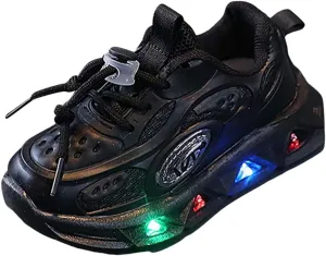 Baby Infant Rubber Foam Light up Sneakers Lace Lightweight Toddler First Walking Non Slip Sport Shoes Running Outdoor