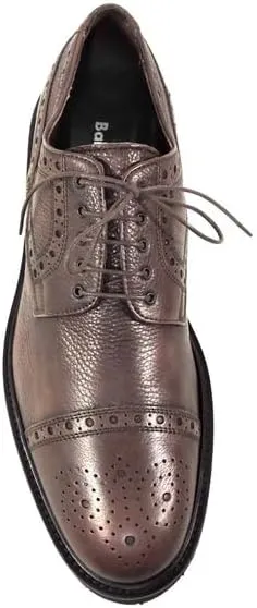 Baldinini Men's Brown Leather Oxford Dress Shoes, Cap Toe Brogue, Lug Sole