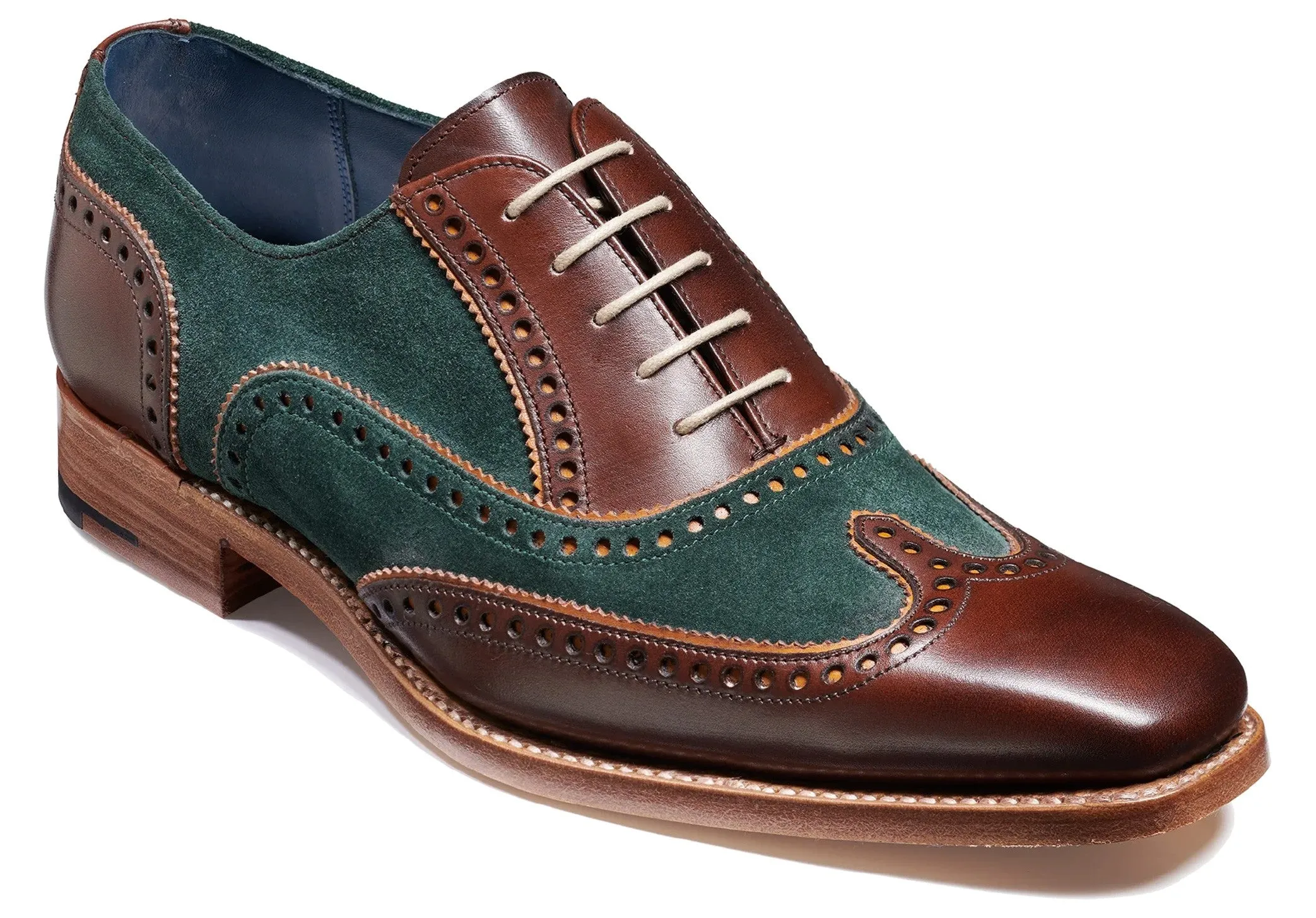 Barker Spencer - Walnut Calf/Green Suede - 10 G