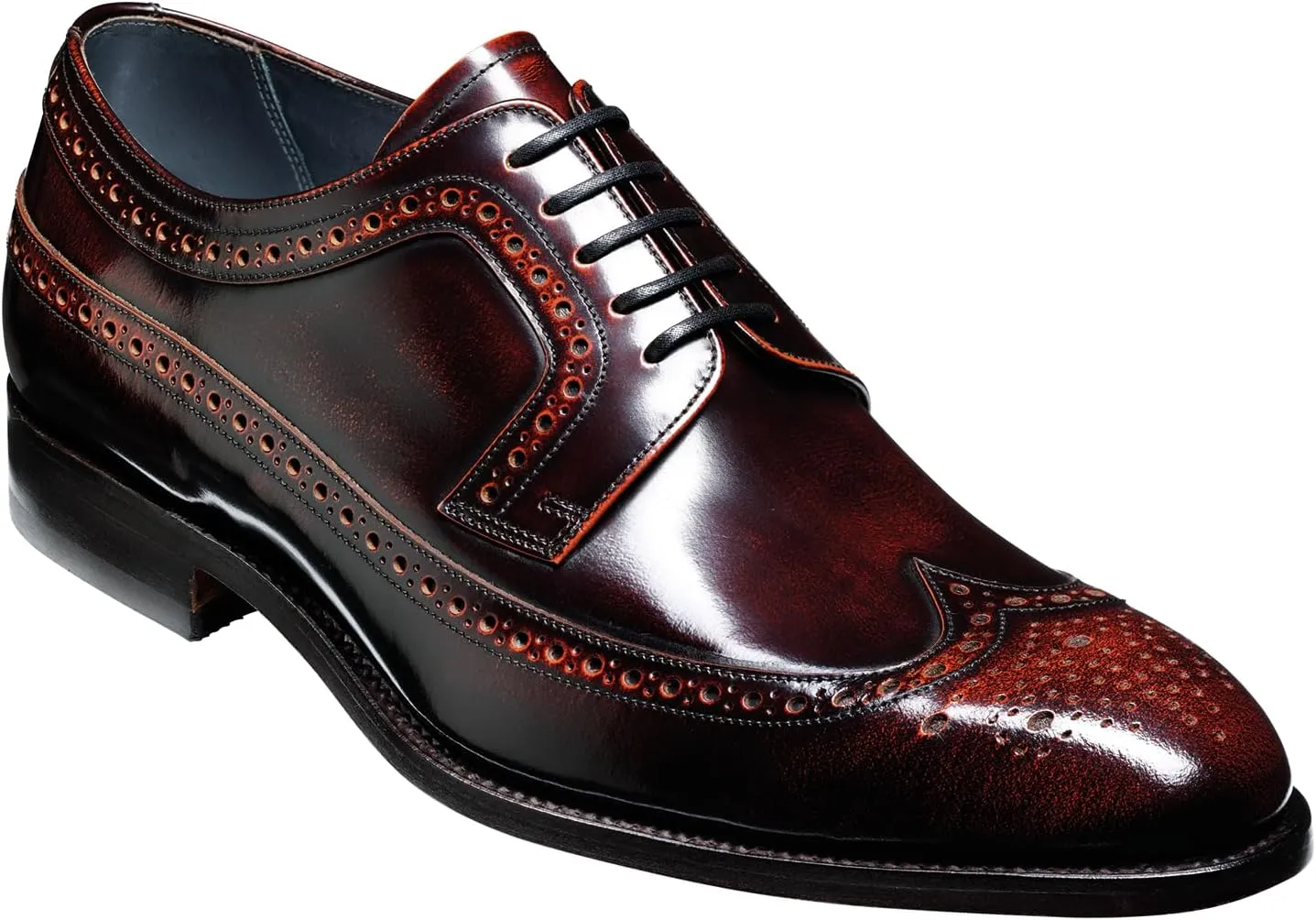 BARKER Woodbridge Men's Handmade Leather Oxford Brogue Dress Shoes – Goodyear Welted, Full Hi-Shine Calf Leather, Formal Business & Wedding Footwear