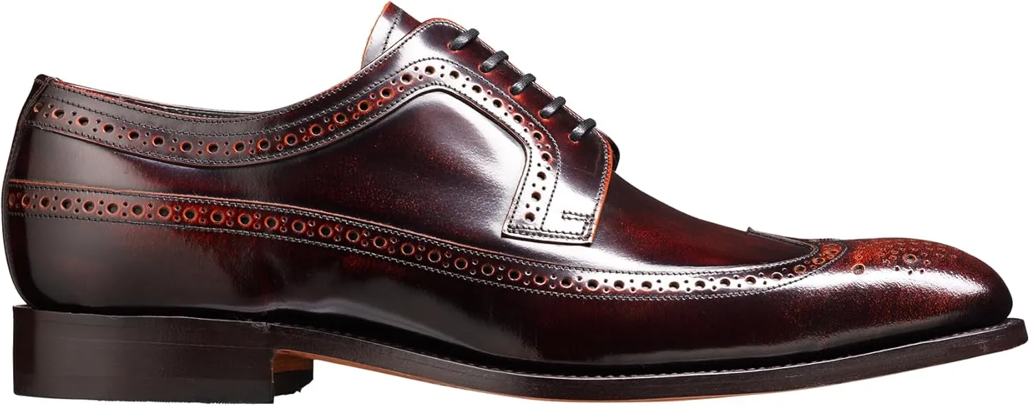 BARKER Woodbridge Men's Handmade Leather Oxford Brogue Dress Shoes – Goodyear Welted, Full Hi-Shine Calf Leather, Formal Business & Wedding Footwear