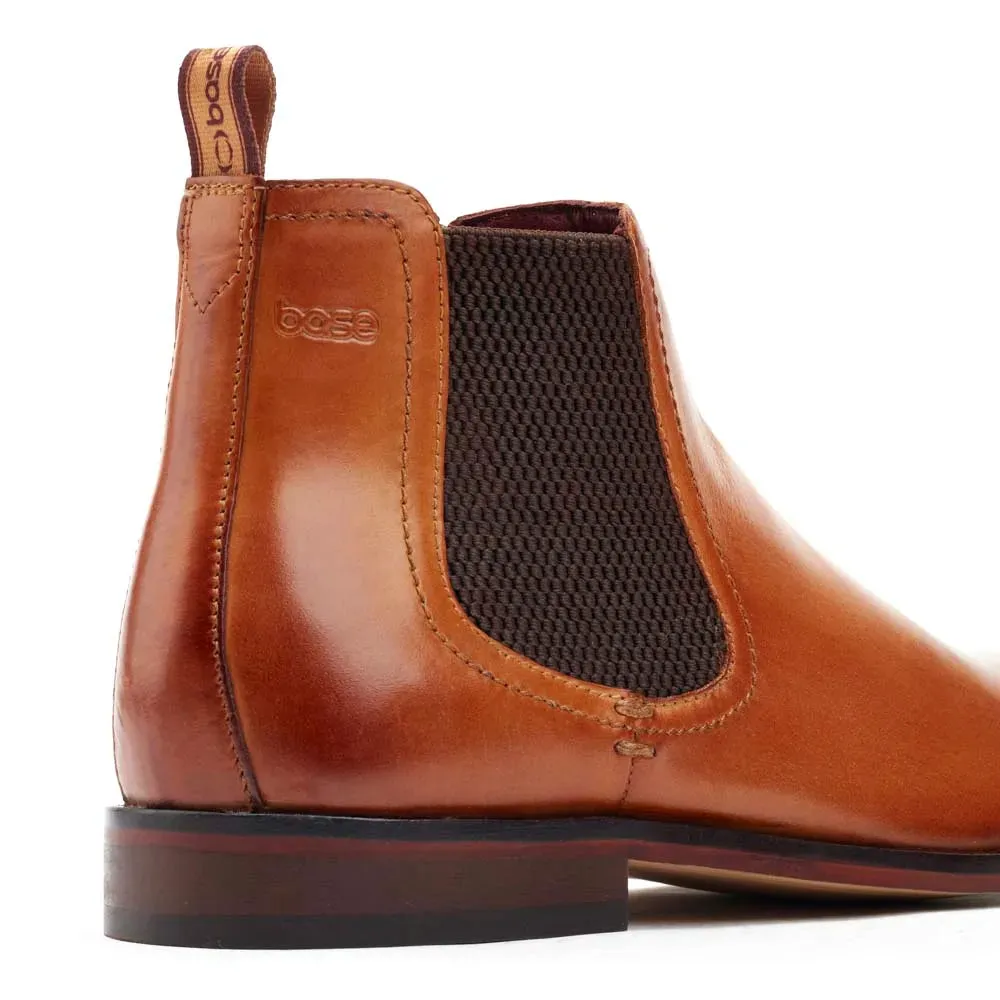 Base London Lynch  Washed Tan Leather Chelsea Style Dealer Boot