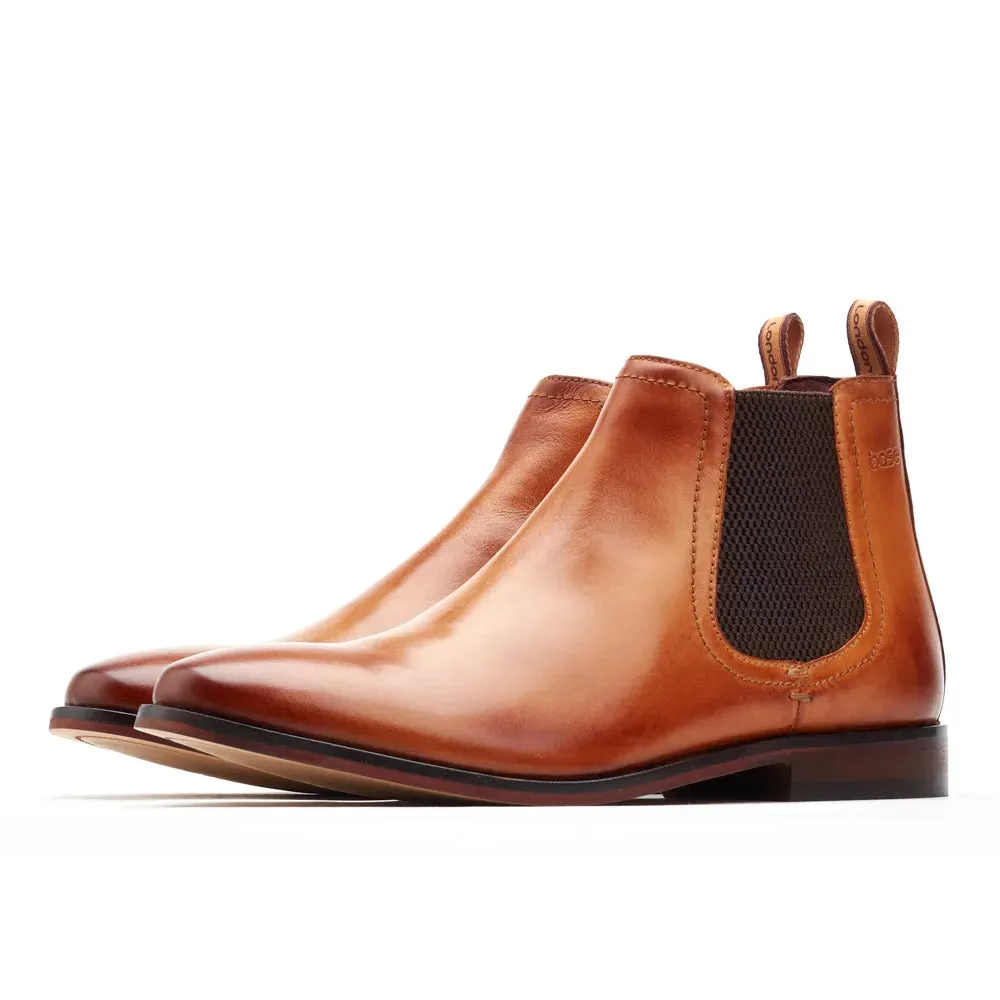 Base London Lynch  Washed Tan Leather Chelsea Style Dealer Boot