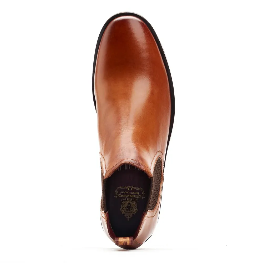 Base London Lynch  Washed Tan Leather Chelsea Style Dealer Boot