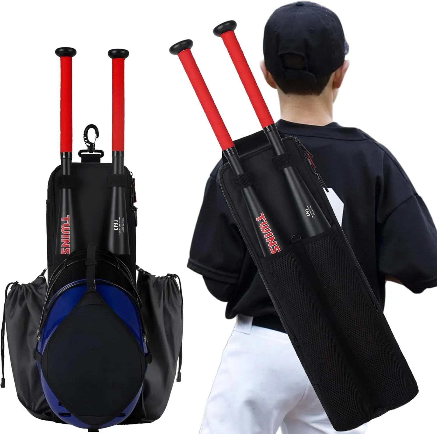 Baseball Bag for Youth, Baseball Backpack with Helmet Holder and Shoe Compartment, Bat Bag for Baseball, T-ball & Softball Gear and Equipment for Men and Women