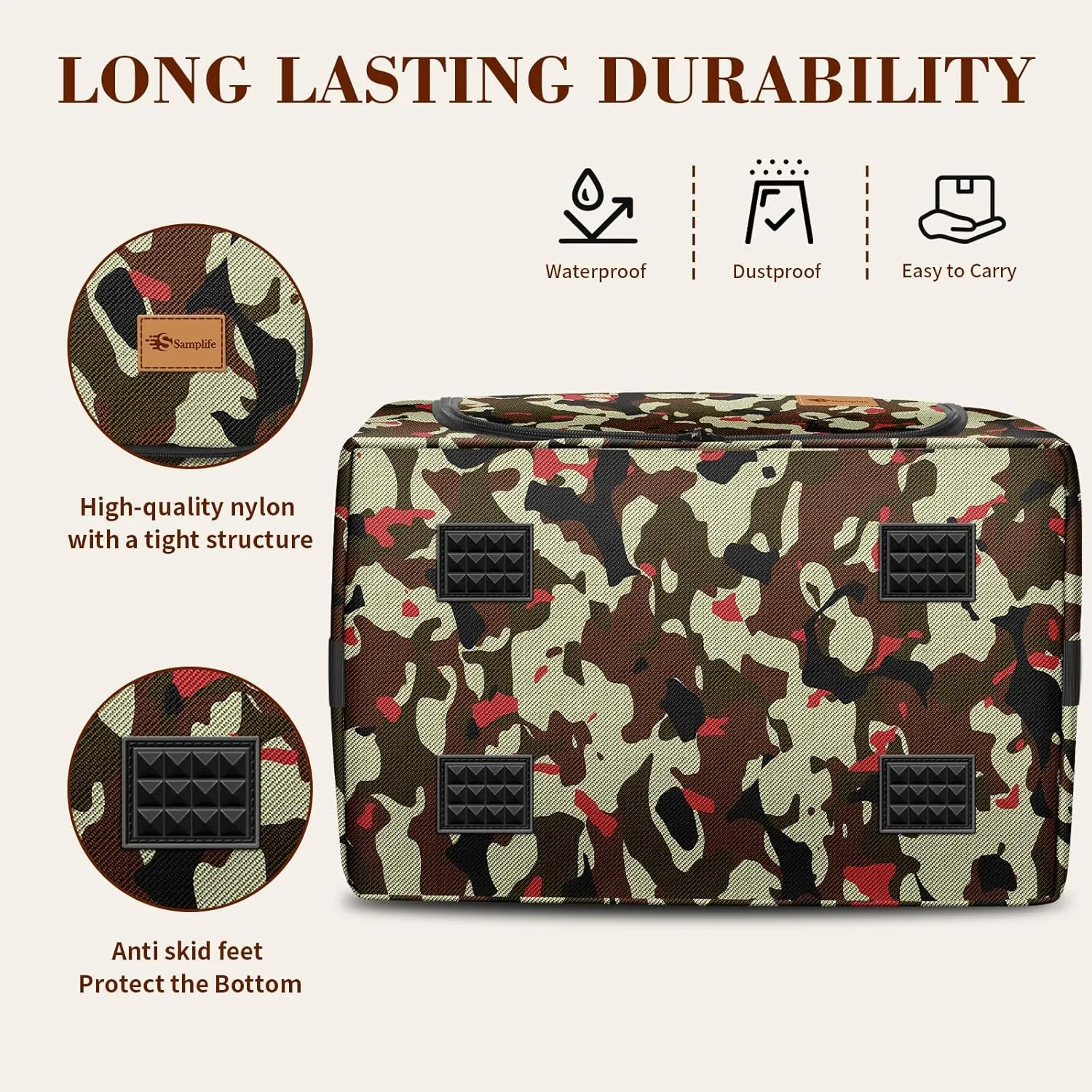 Baseball Cap Organizer Carrier, Hat Bag for Travel and Moving, Cap Traveling Case for Men, Portable Hat Storage box holder for 26 Caps Perfect for Home & On-the-Go (Camo)