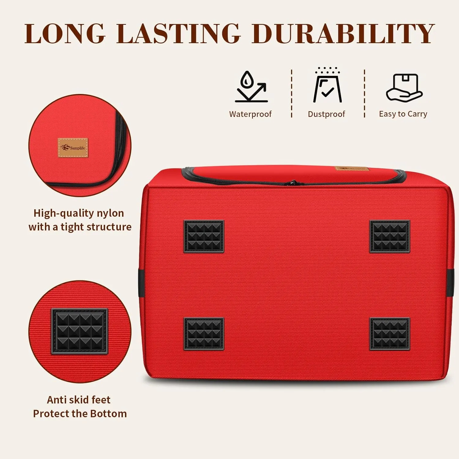Baseball Cap Organizer Carrier, Hat Bag for Travel and Moving, Cap Traveling Case for Men, Portable Hat Storage box holder for 26 Caps Perfect for Home & On-the-Go (Red)