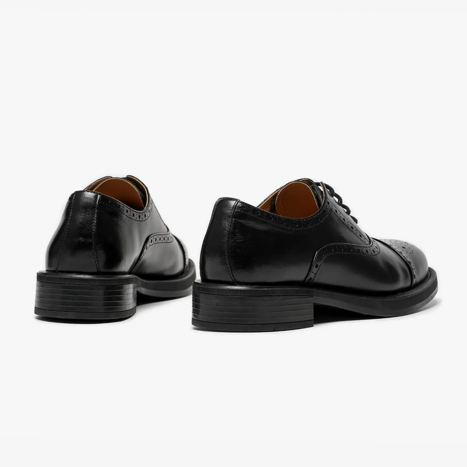 BEAU TODAY Women's Oxfords Dress Shoes, Leather Lace-Up Oxfords for Women, Comfortable Formal Cap Toe Business Casual Non Slip Office Driving Oxfords Shoes