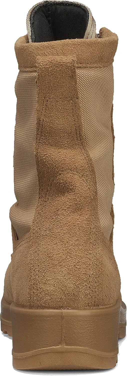 Belleville 330DES ST 8 Inch Hot Weather Steel Toe Flight Combat Boots for Men - USMC Navy Desert Tan Leather with Dri-Lex Lining and Vibram Chevron Outsole; Berry Compliant
