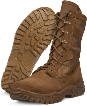 Belleville Flyweight C320 8” Combat Boots for Men - Ultra-Lightweight Army/Air Force OCP ACU Coyote Brown Leather with Traction Outsole; Berry Compliant