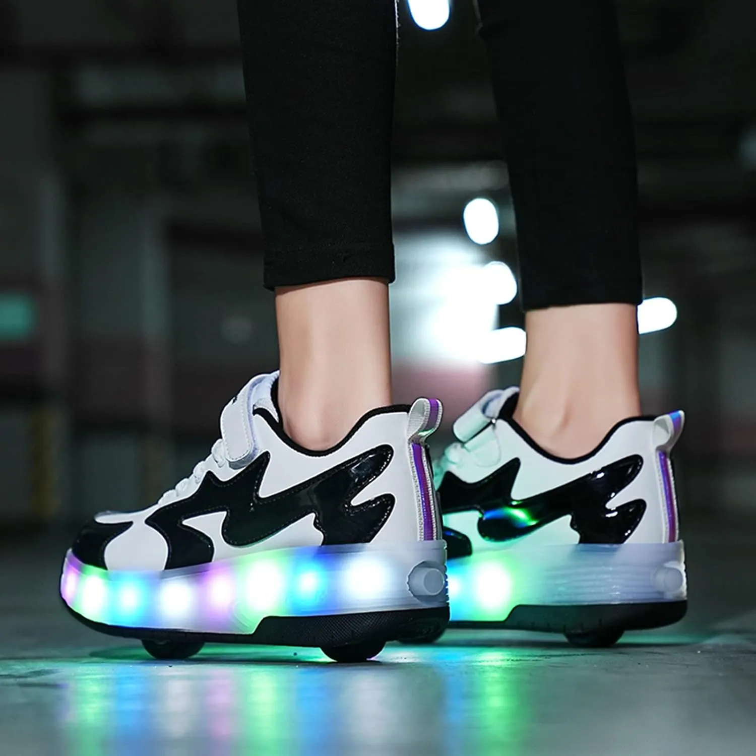 BFOEL Kids Roller Skates Light up Shoes with Double Wheel Shoes LED USB Charging Roller Sneakers for Girls Boys Birthday Christmas Day Best Gift