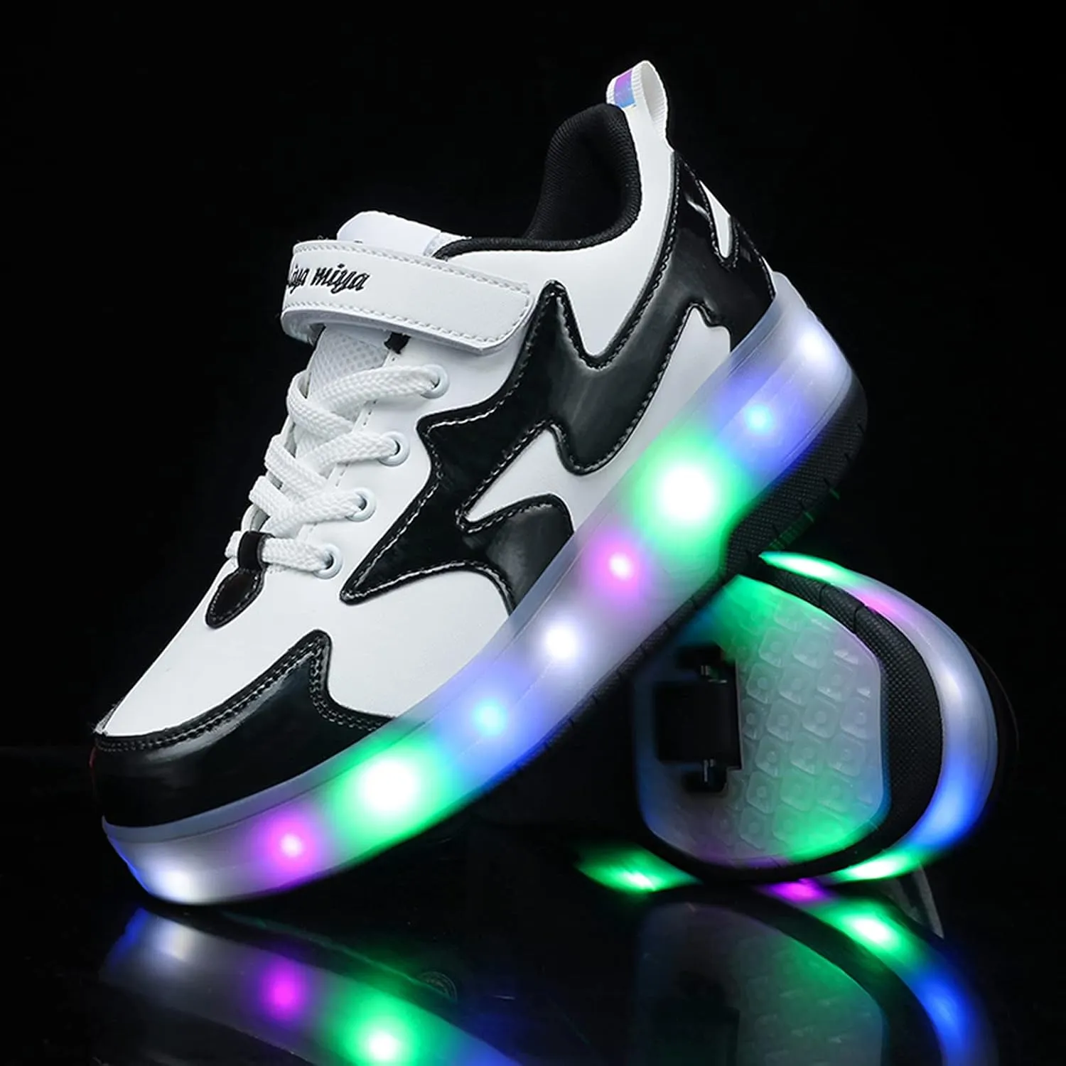 BFOEL Kids Roller Skates Light up Shoes with Double Wheel Shoes LED USB Charging Roller Sneakers for Girls Boys Birthday Christmas Day Best Gift
