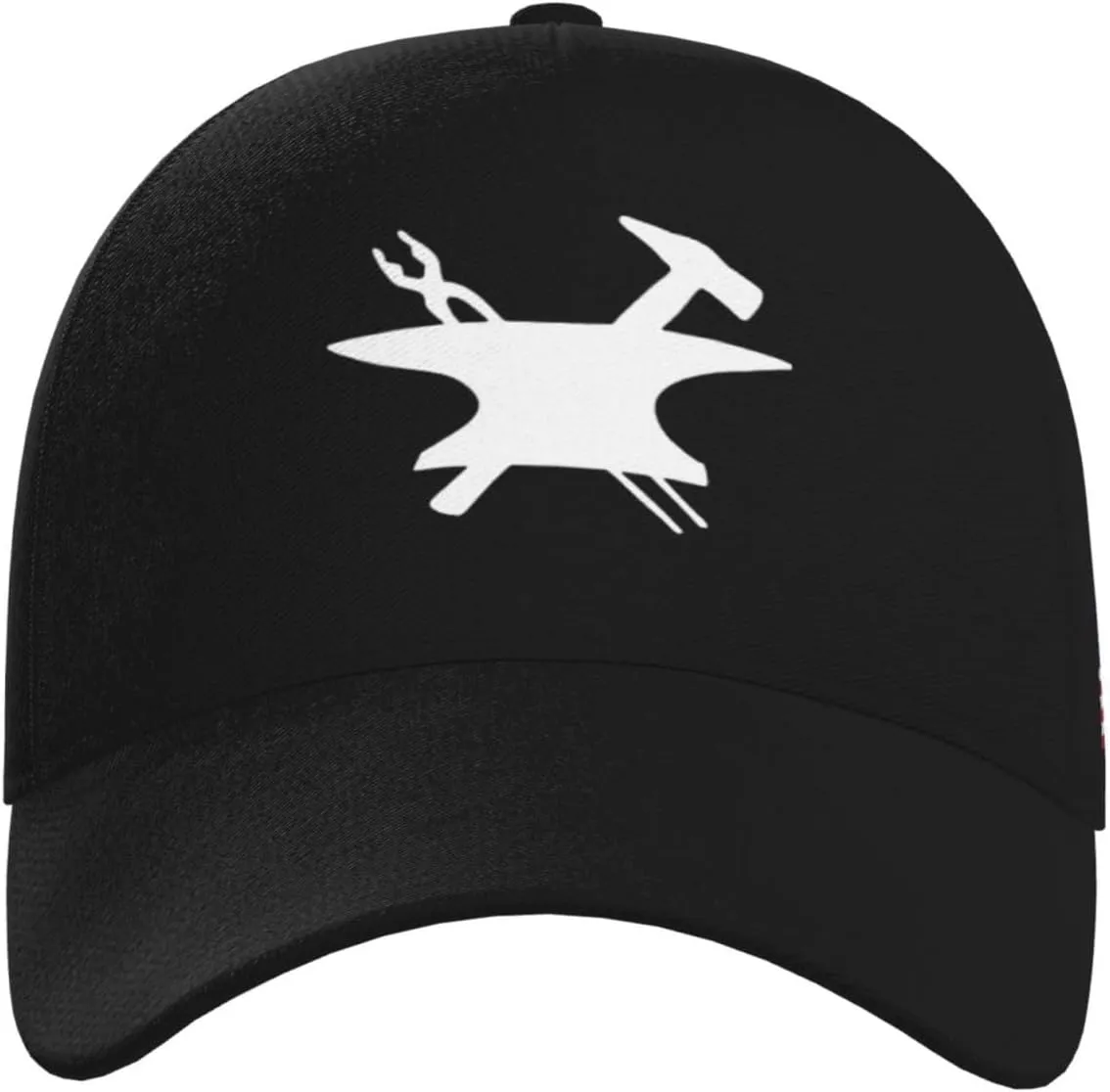 Blacksmith Hammer Logo Outdoor Curved Brim Baseball Hat Sandwich Hat with Buckle Casual Mesh Hat Plain Hat