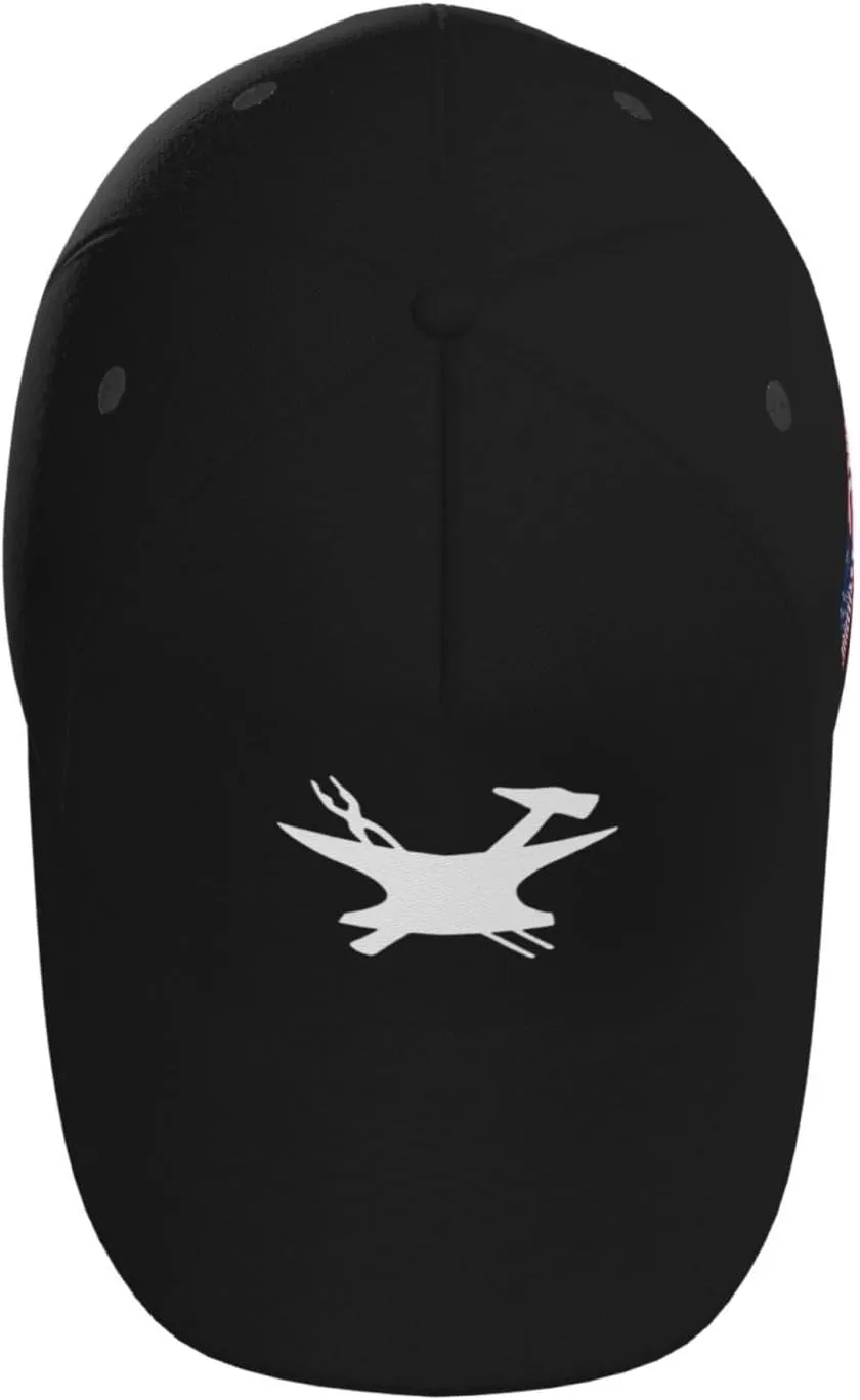 Blacksmith Hammer Logo Outdoor Curved Brim Baseball Hat Sandwich Hat with Buckle Casual Mesh Hat Plain Hat