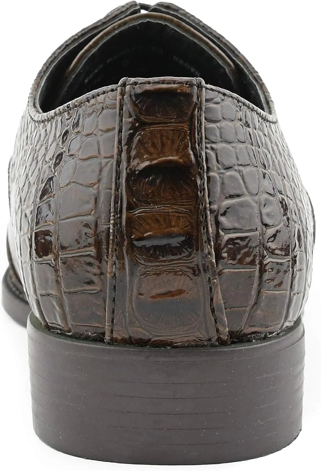Bolano Bandit, Cap Toe Oxford Dress Shoes for Men, Men's Formal Dress Shoes with Alligator Print, Croc Folded Oxfords