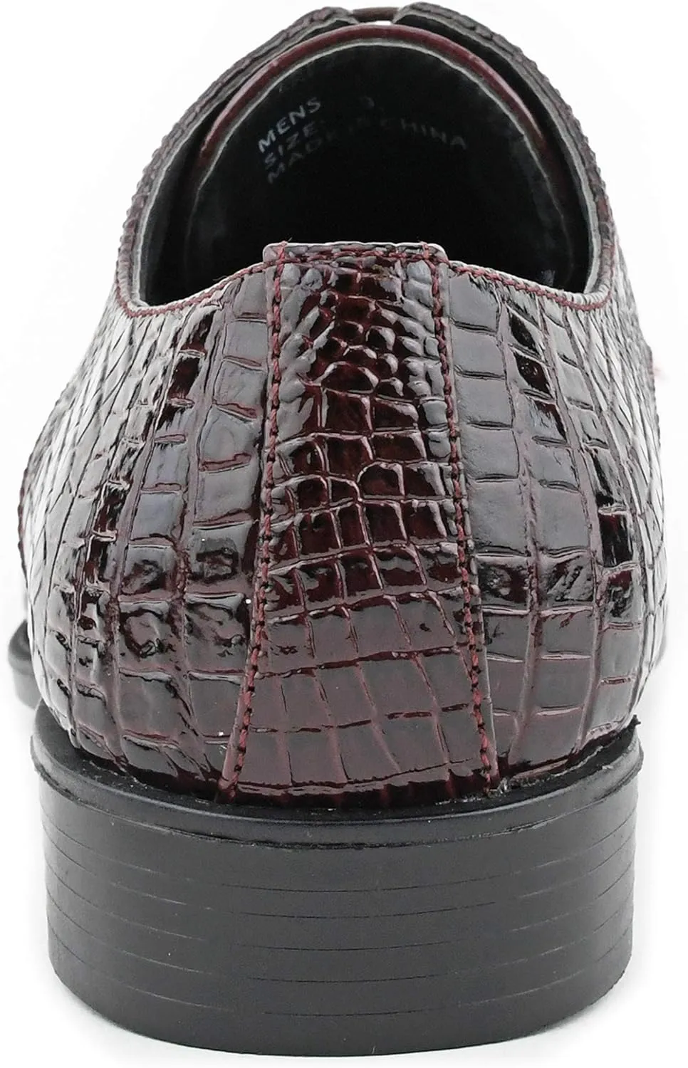 Bolano Bandit, Cap Toe Oxford Dress Shoes for Men, Men's Formal Dress Shoes with Alligator Print, Croc Folded Oxfords
