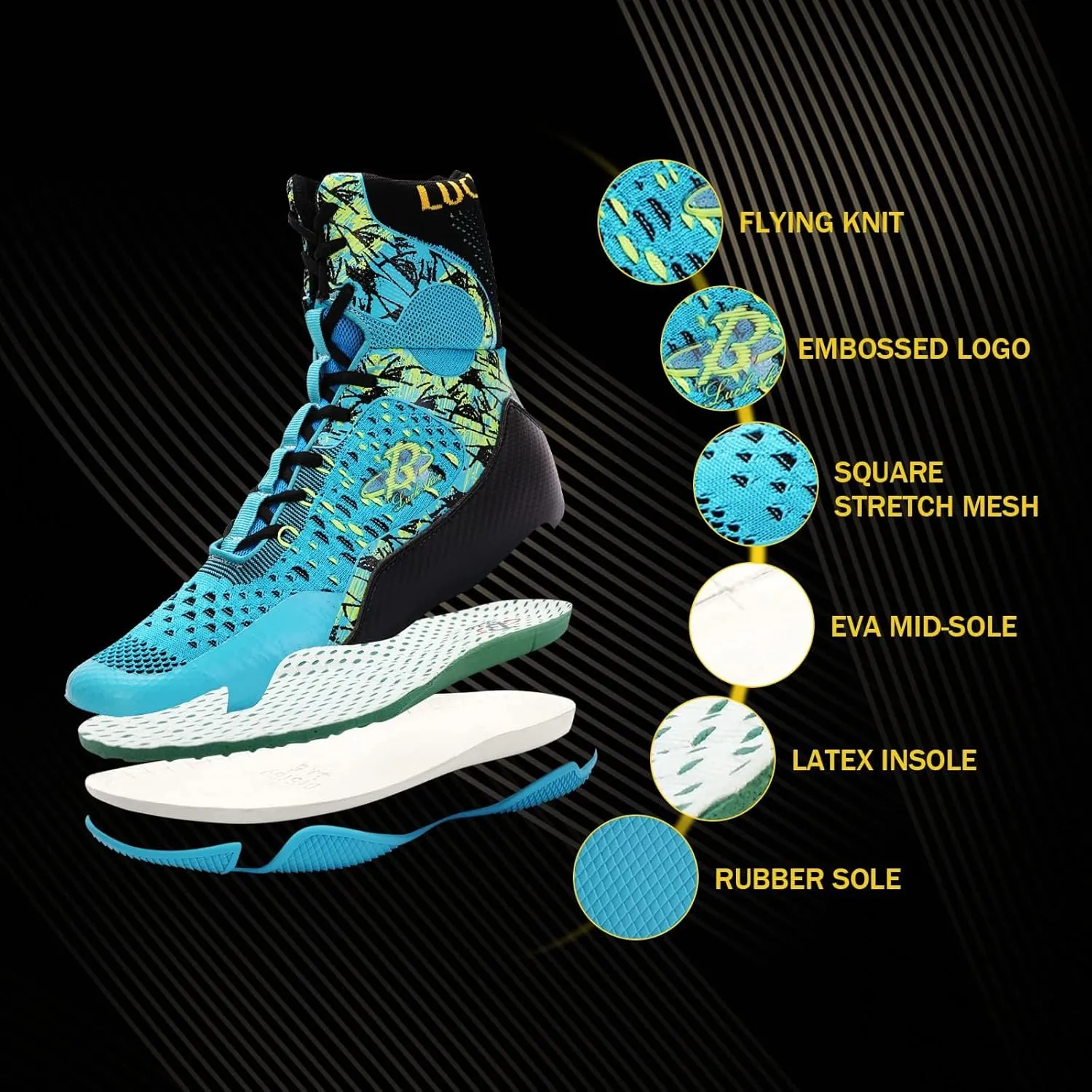 Boxing Shoes for Men High-top Fighting Shoes Wrestling Training Boots LS198