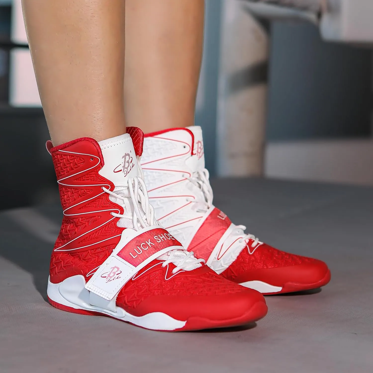 Boxing Shoes for Men High Top Gym Shoes Fighting Sports Training Footwear LS308
