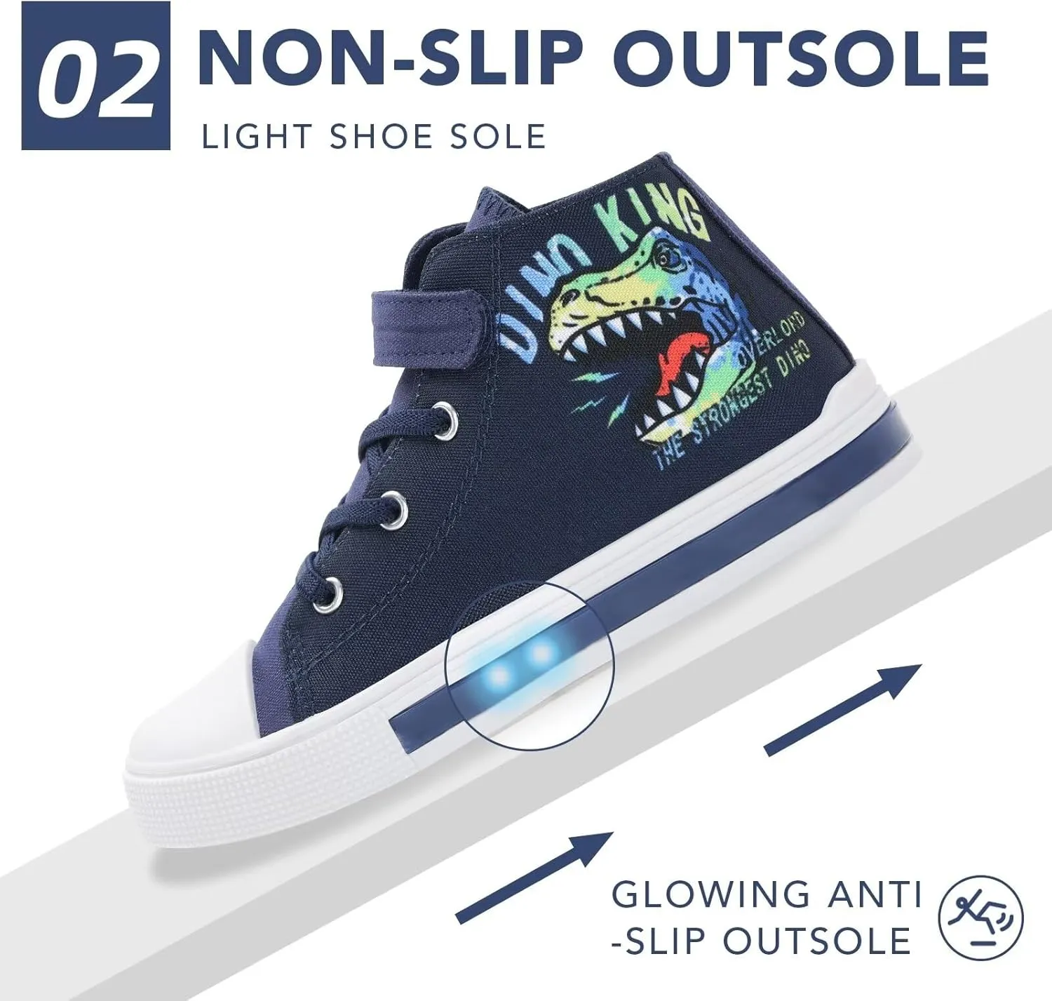 Boys Girls Light Up Sneakers Toddler Canvas High Top Fashion Sneaker Kids Casual Walking Shoes