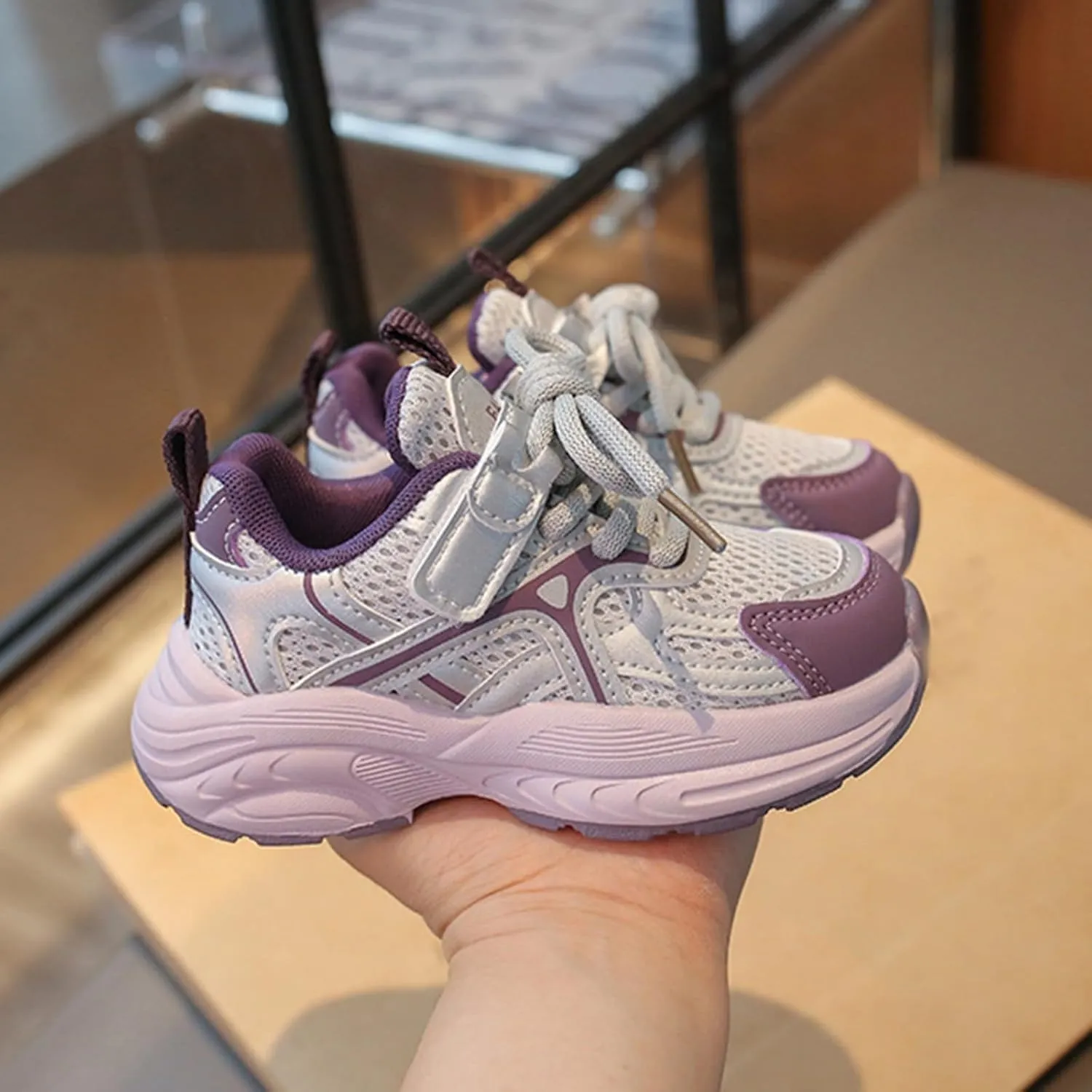 Boys Kids Mesh Lace-Up Sneakers Toddler Breathable Comfy Non Slip Sport Shoes Outdoor Running Casual Loafers Shoes