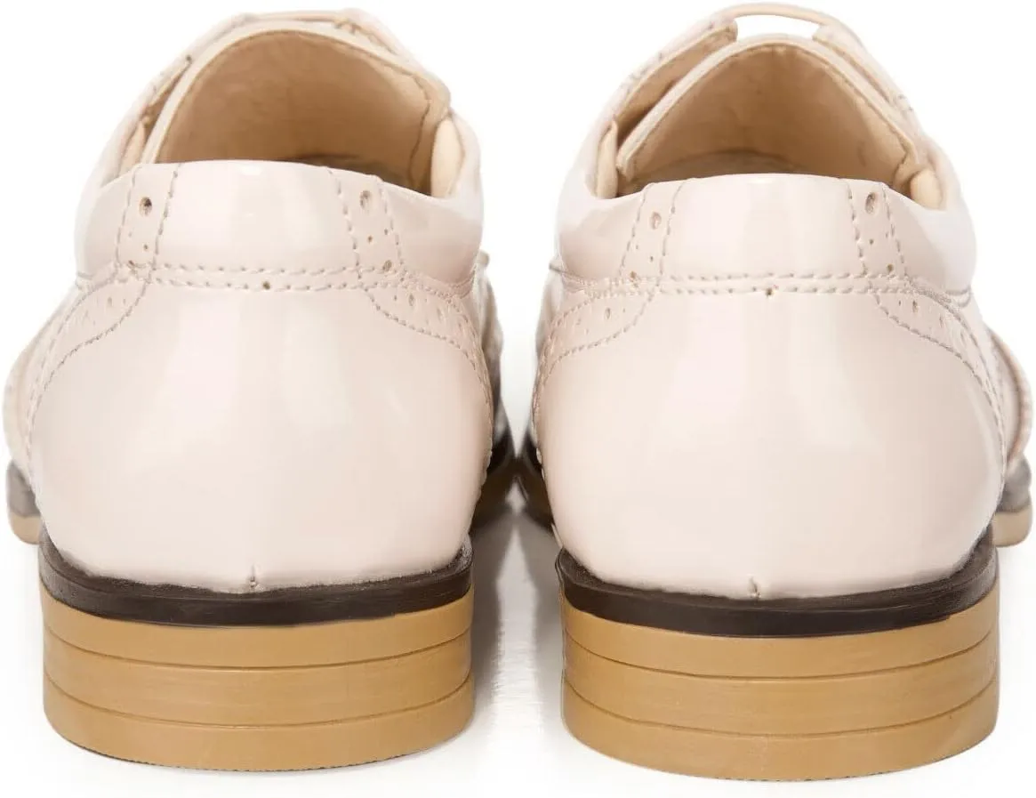 Boy's Lace Up Brogues Oxford Shoes Formal Wedding Communion Footwear