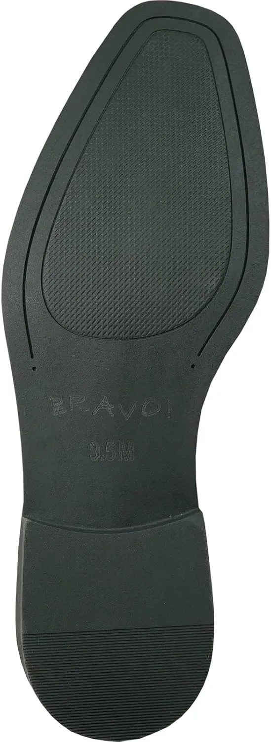 bravo! Men Dress Shoe King Classic Lace-up Oxford Plain or Cap Toe or Wingtip Leather Sock Medium and Wide Width Size from 6 to 18 Black Brown Cognac Blue Purple Red